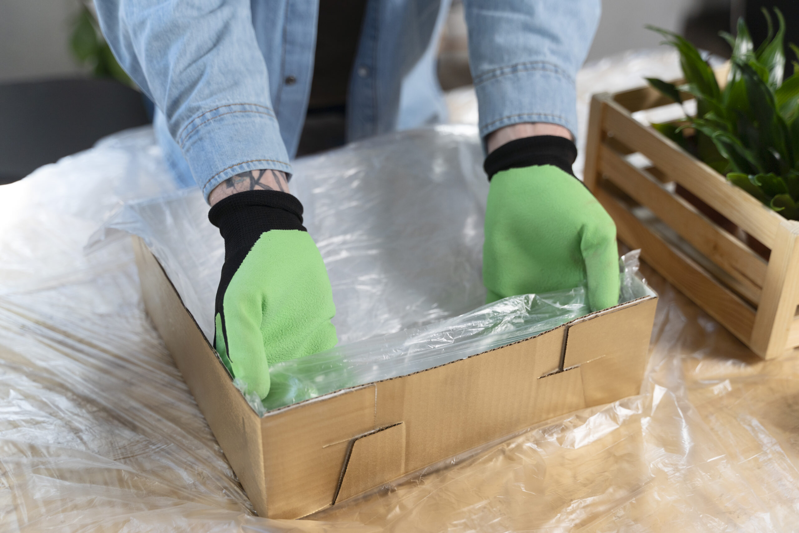 Securely packed box – carefully wrapped and sealed for safe transport during moving