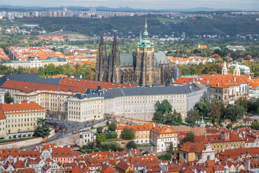 Aerial view of Prague Castle and St Vitus Cathedral - Prague, Czech Republic