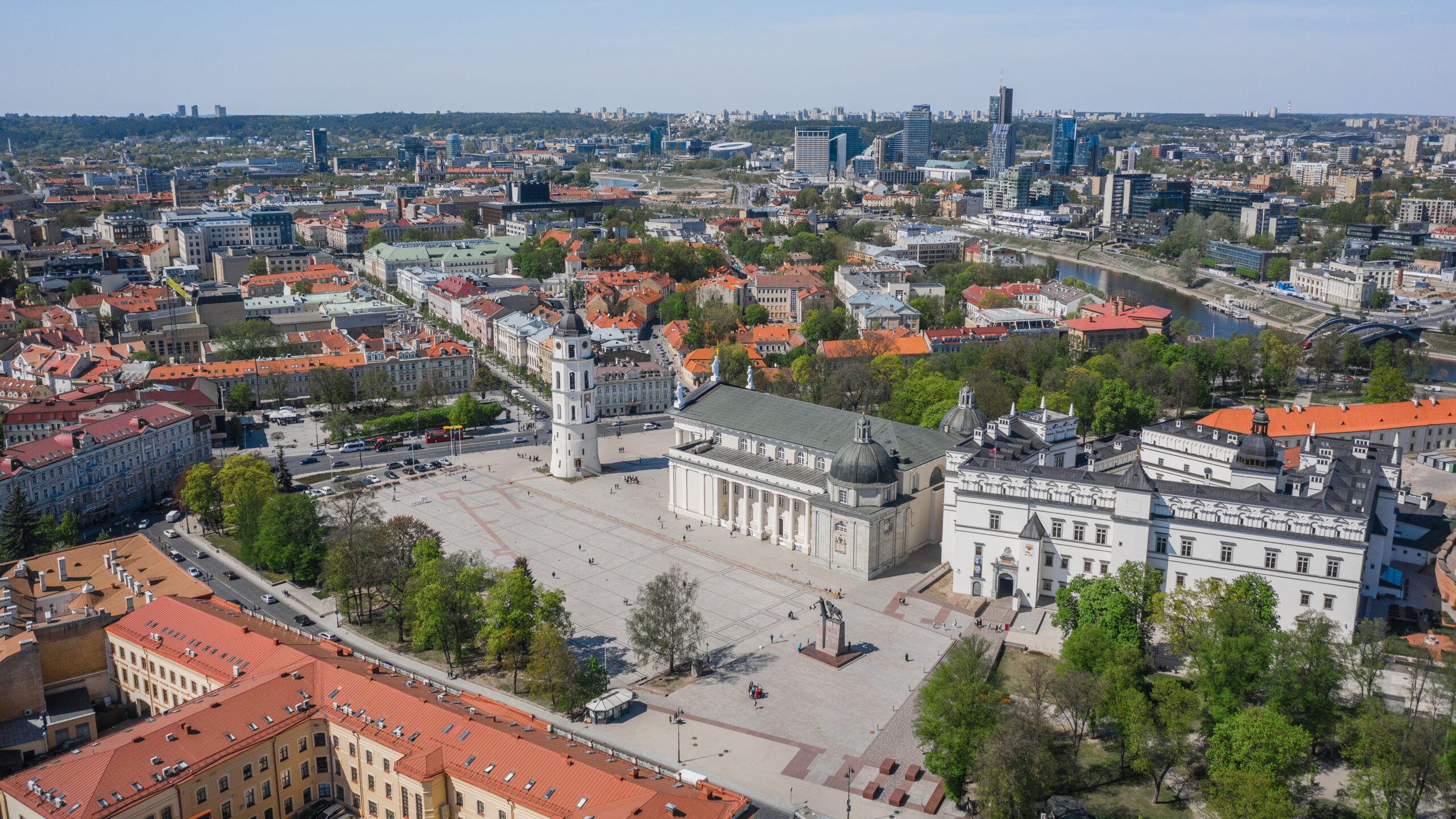Aerial view of Vilnius the capital of Lithuania. Old Town