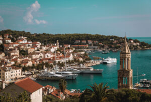 The beautiful view of the Cavtat city in Croatia