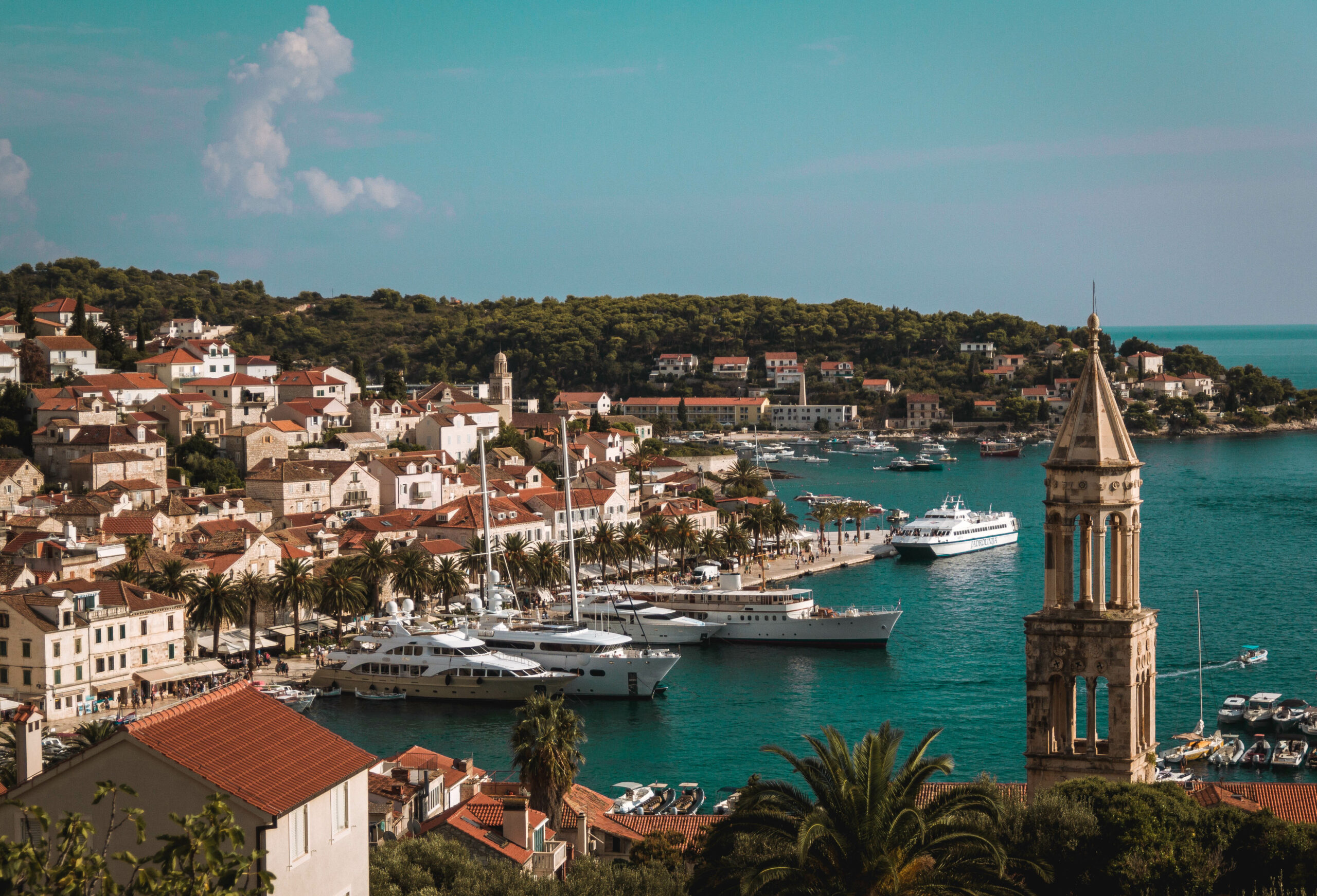 The beautiful view of the Cavtat city in Croatia