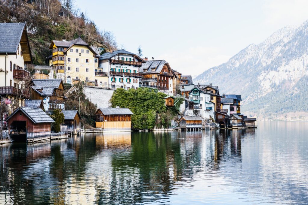 The beautiful village of Hallstatt in the Salzkammergut region, Austria