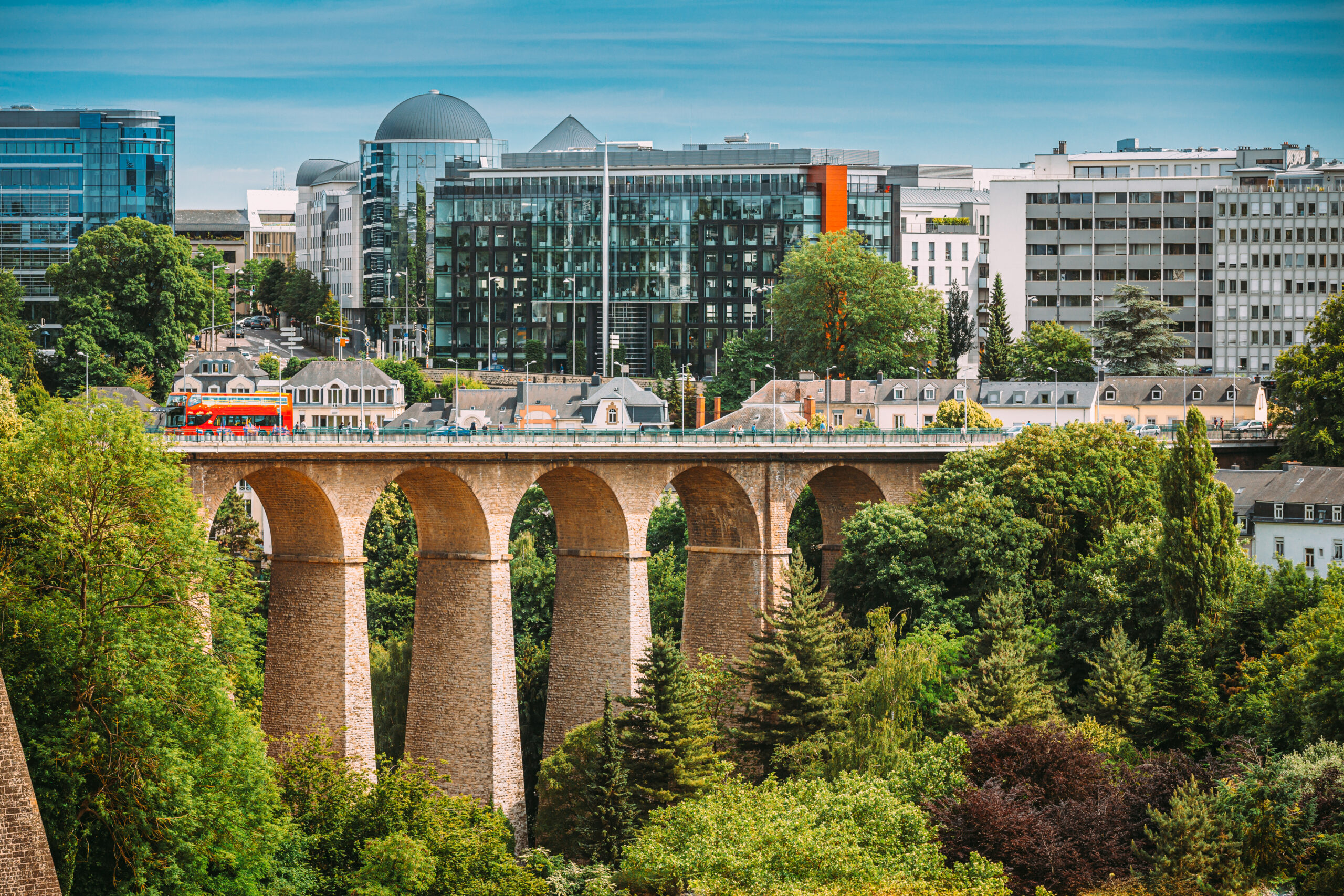 Luxembourg. Old Bridge - Passerelle Bridge Or Luxembourg Viaduct In Luxembourg.