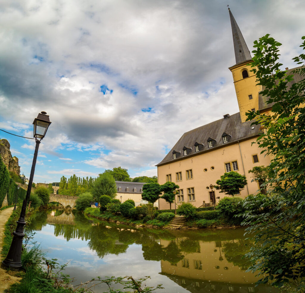 Neumunster Abbey in the UNESCO World Heritage Site, old town of Luxembourg