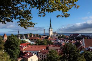 The city of Tallinn in Estonia. The Old Town is one of the best preserved medieval cities in Europe and is a UNESCO World Heritage Site. Tallinn is the capital of Estonia, and a major port on the Gulf of Finland.