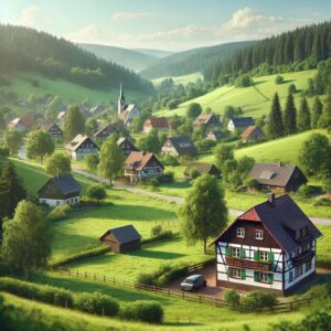 Village in a valley – removals to Germany featuring countryside scenery and relocation services