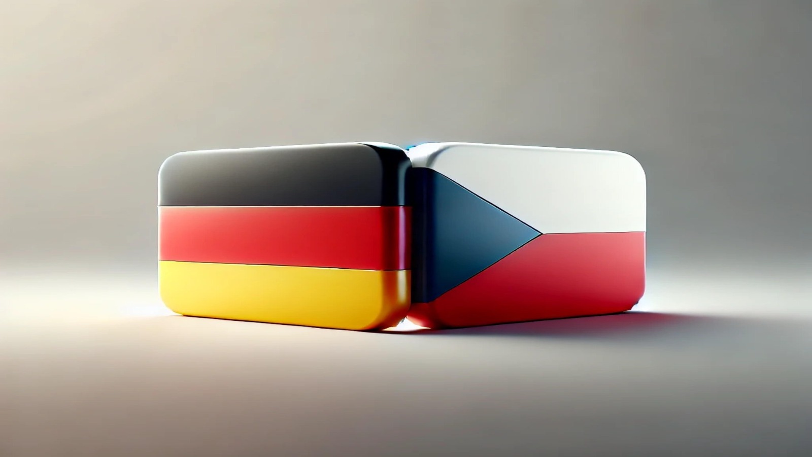 Flags of the Czech Republic and Germany side by side – representing cooperation and connection between the two countries