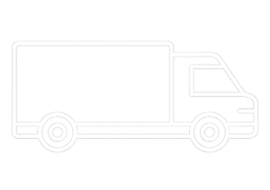Simple line icon of a moving truck representing professional removals and transport services.