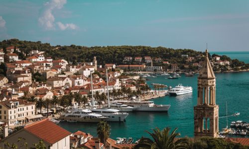 The beautiful view of the Cavtat city in Croatia